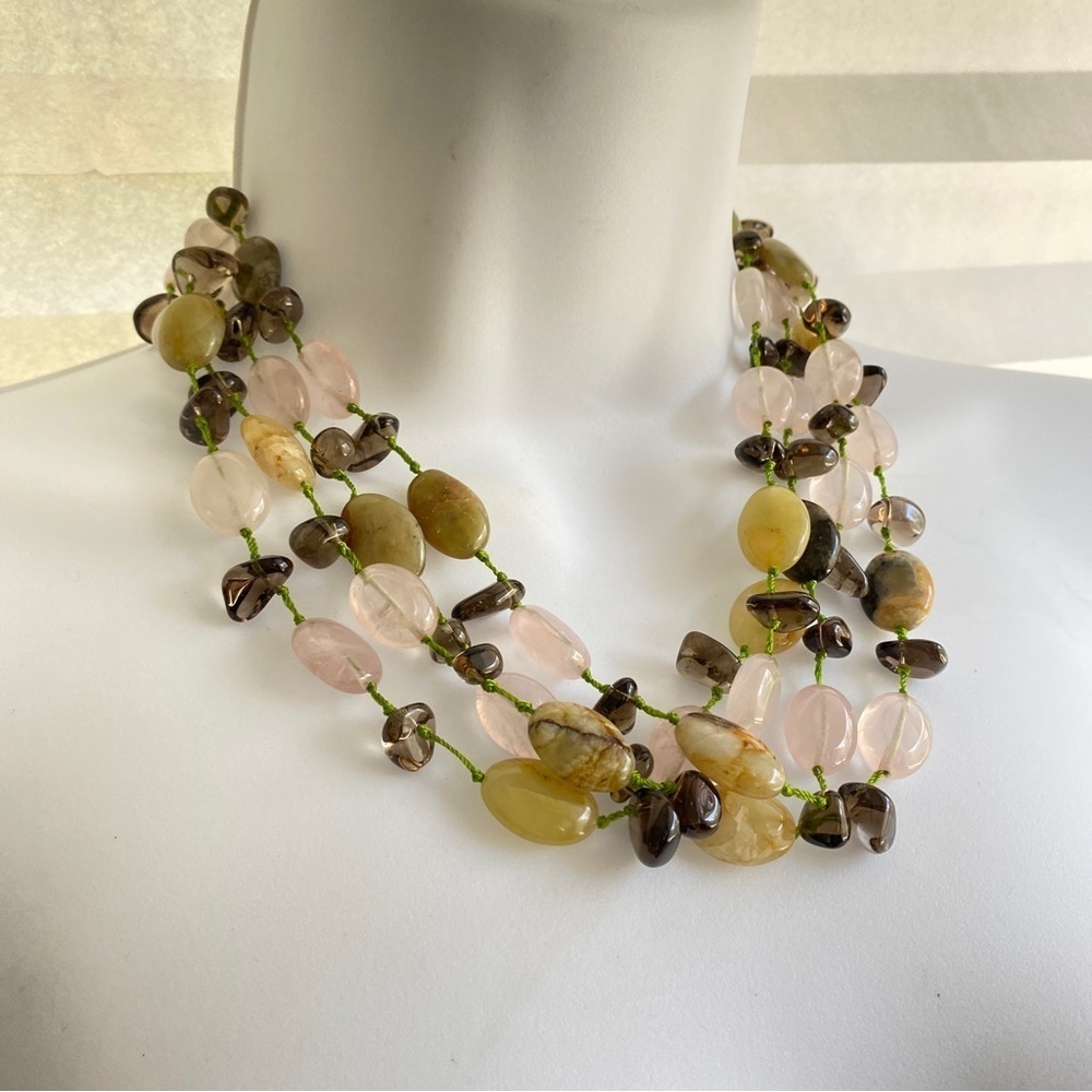 Natural Stone Beads Artisan Made Necklace - Picture 5 of 5